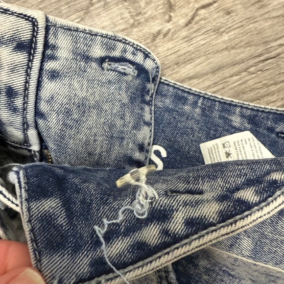 Refuge Denim Acid Wash Belted Mini Skirt High Waisted Blue Grommet Belt Small - Picture 7 of 7